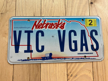 2011 Nebraska Vanity License Plate - VIC VGAS