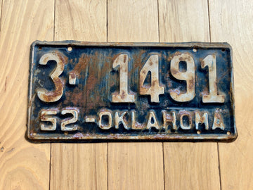 1952 Oklahoma License Plate