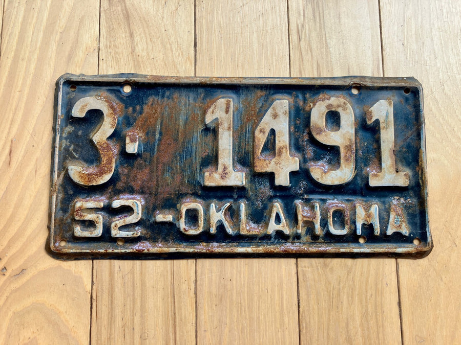 1952 Oklahoma License Plate