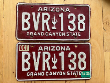Pair of 1985 Arizona License Plates