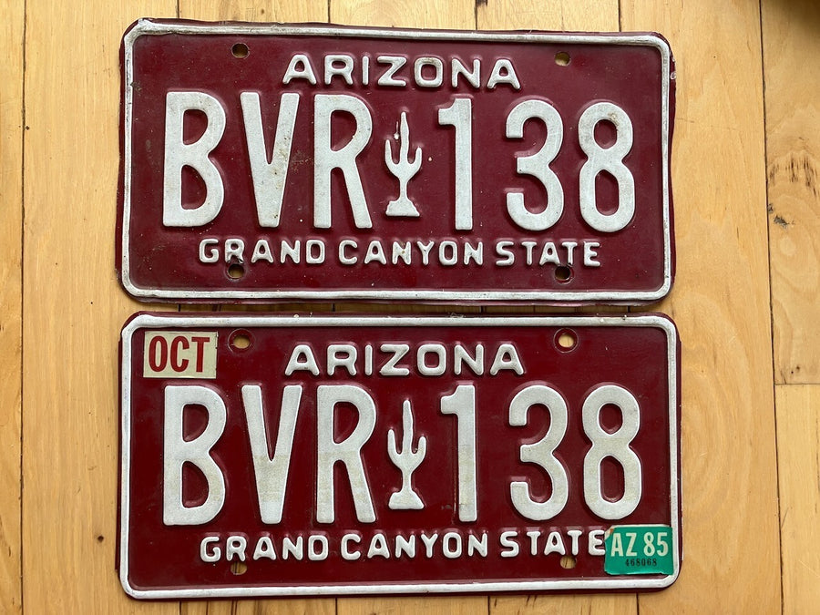 Pair of 1985 Arizona License Plates