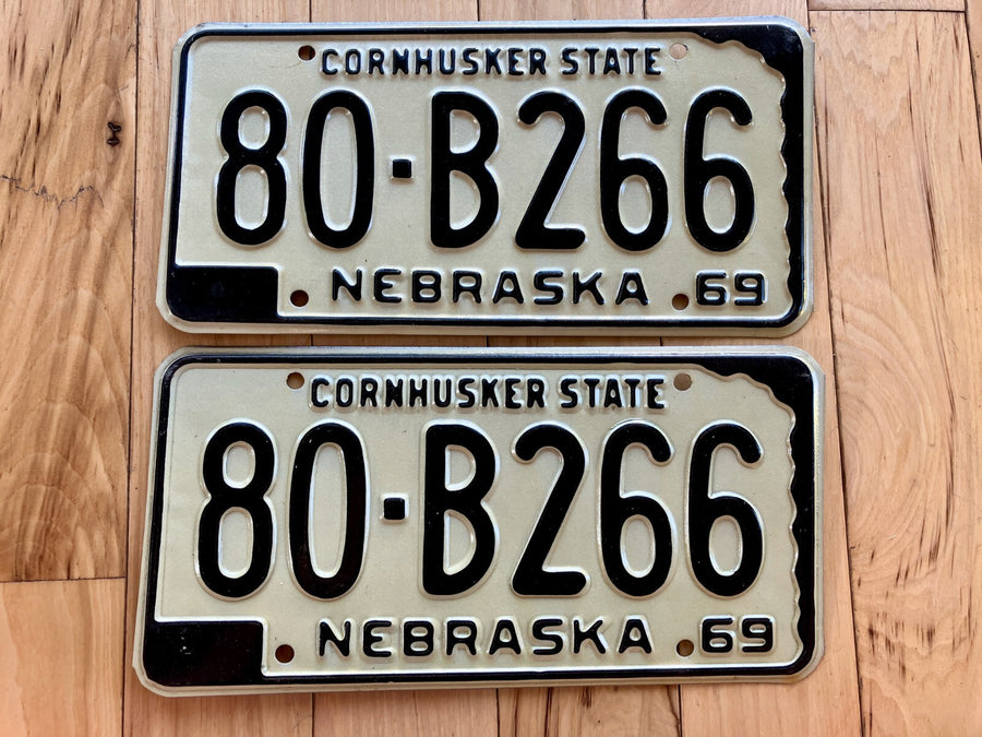 Pair Of 1969 Nebraska License Plates