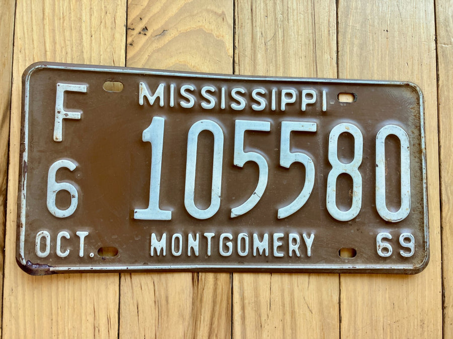1969 Mississippi Montgomery License Plate