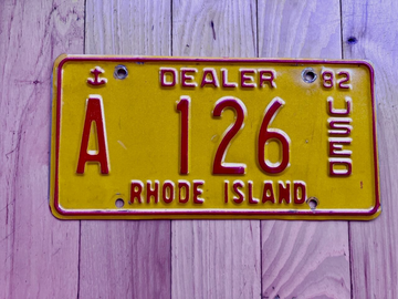 1982 Rhode Island Dealer License Plate