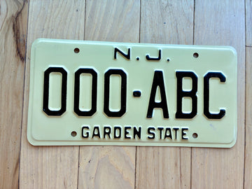 1970s New Jersey Sample License Plate