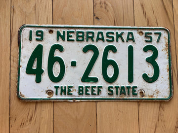 1957 Nebraska License Plate