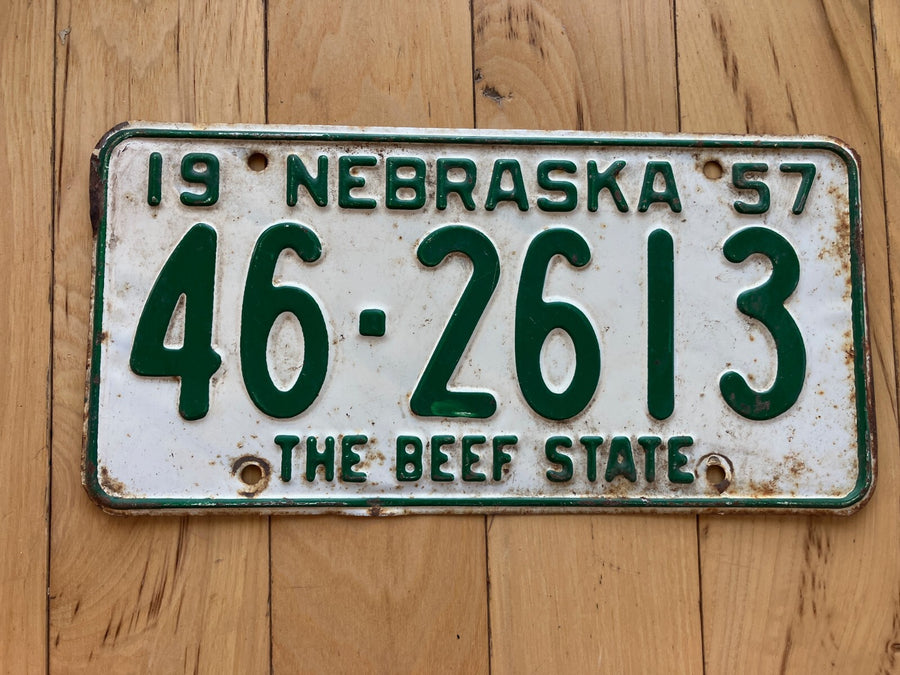 1957 Nebraska License Plate