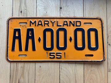 1955 Maryland Sample License Plate