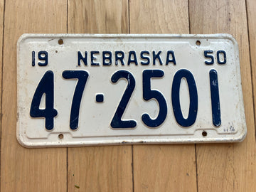 1950 Nebraska License Plate