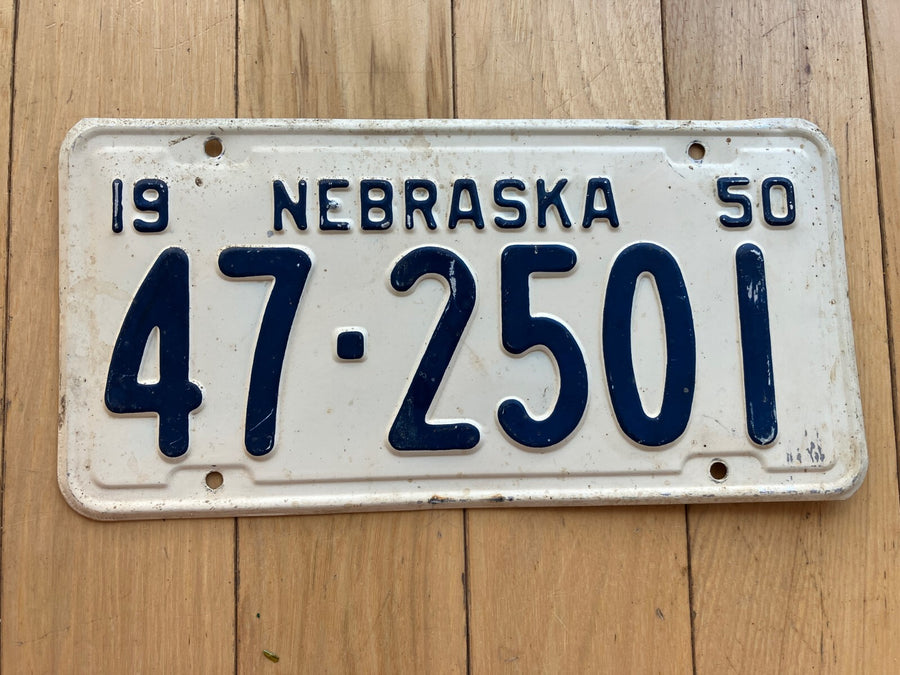 1950 Nebraska License Plate