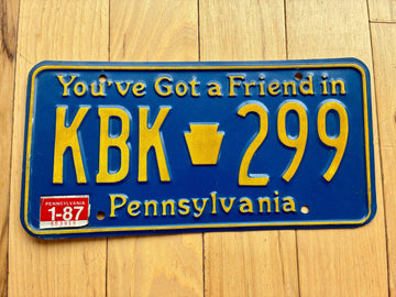 1987 Pennsylvania You've Got a Friend License Plate