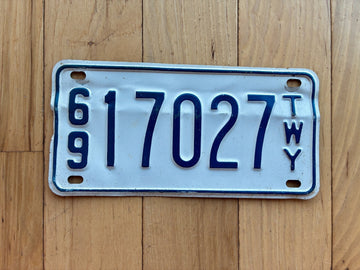 1969 New York Throughway TWY License Plate