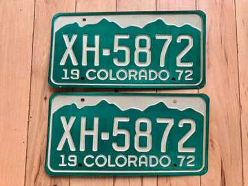 Pair of 1972 Colorado License Plates