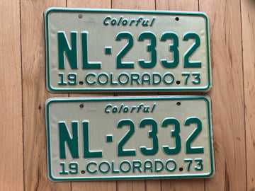 Pair of 1973 Colorado License Plates