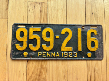 1923 Pennsylvania License Plate