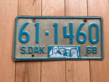 1968 South Dakota License Plate