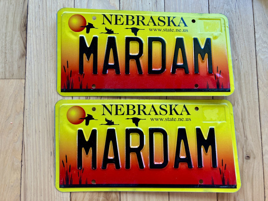 2005 Nebraska Pair of Vanity License Plates - MARDAM