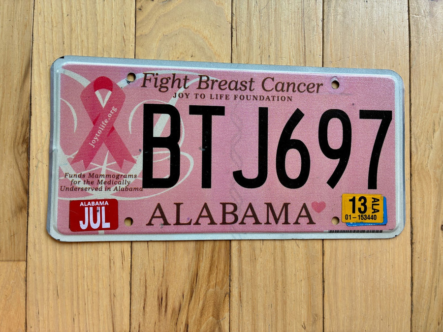 2013 Alabama Fight Breast Cancer License Plate