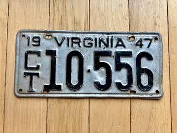 1947 Virginia Car Trailer License Plate
