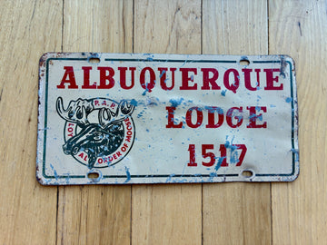 Vintage Albuquerque Lodge Booster License Plate