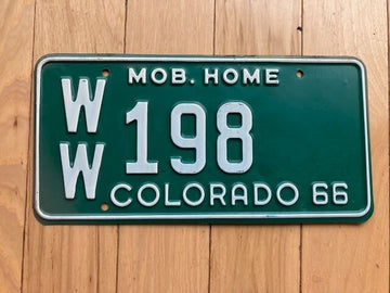 1966 Colorado Mobile Home License Plate