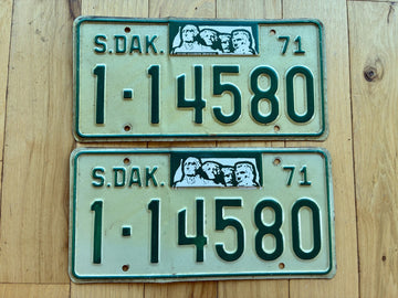 Pair of 1971 South Dakota License Plates