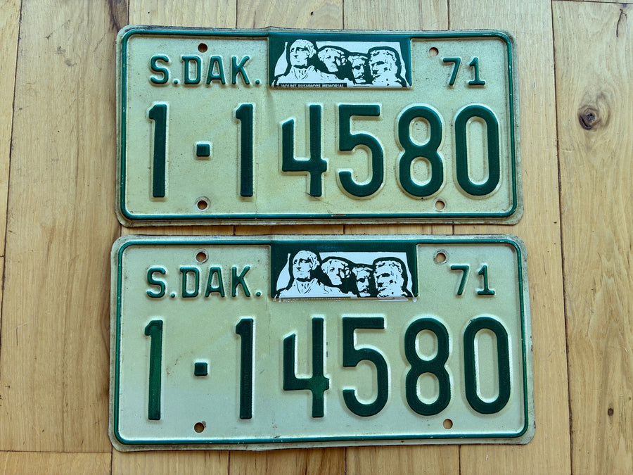 Pair of 1971 South Dakota License Plates