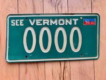 1976 Vermont Sample License Plate