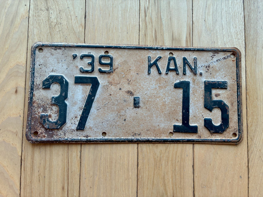 1939 Kansas License Plate