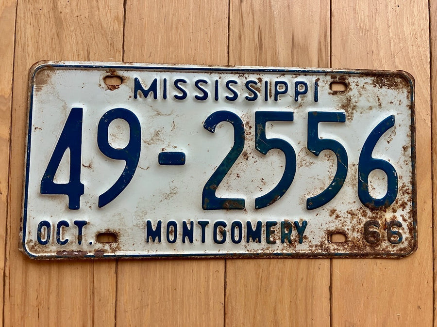 1966 Mississippi Montgomery County License Plate
