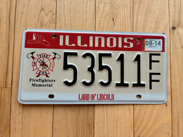 2014 Illinois Firefighters Memorial License Plate