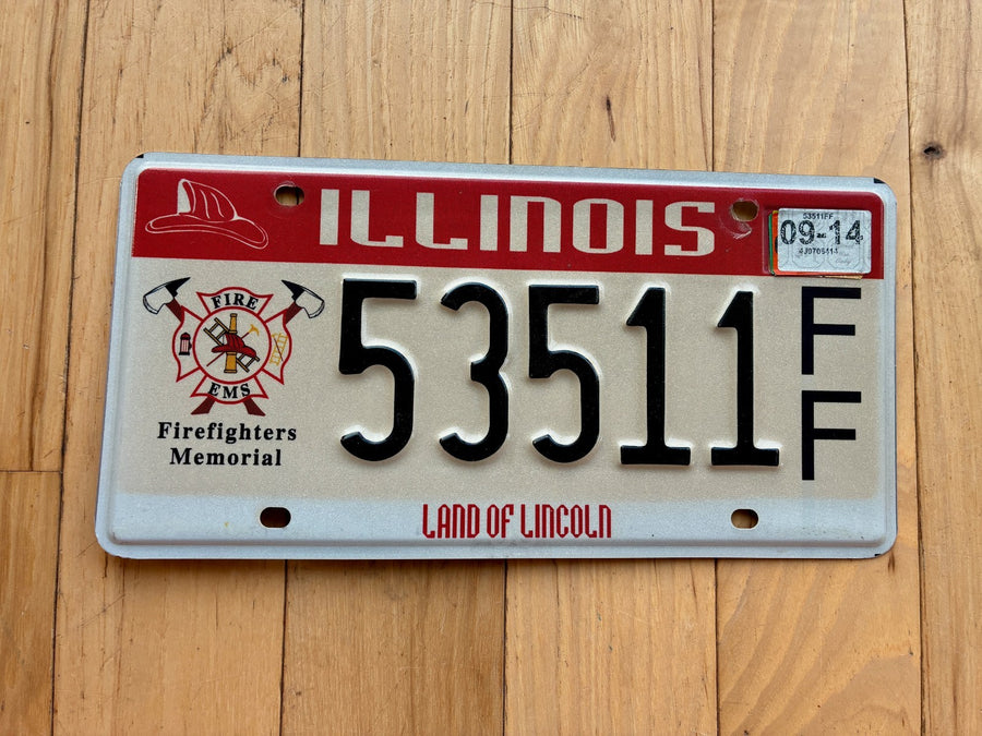 2014 Illinois Firefighters Memorial License Plate