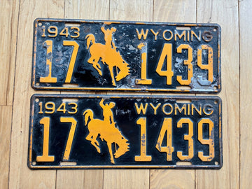 1943 Pair of Wyoming License Plates