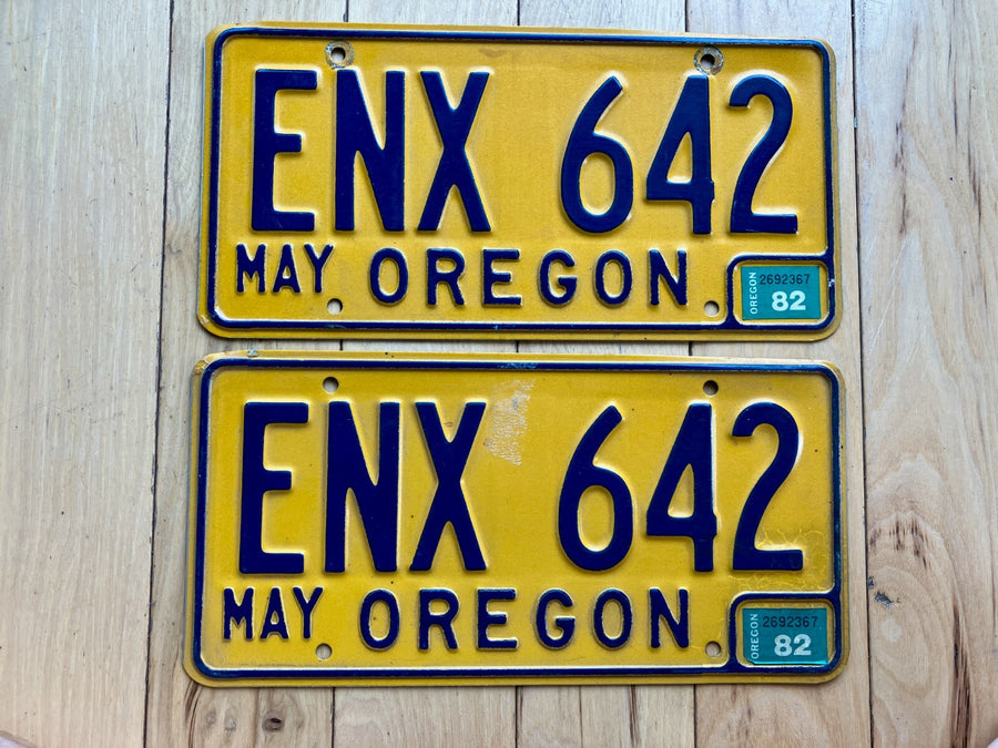 Pair of 1982 Oregon License Plates