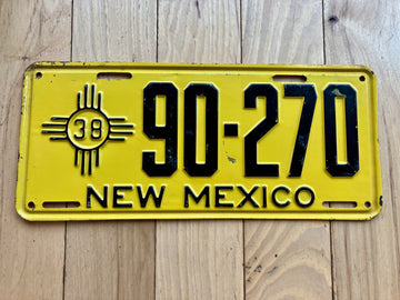 1938 New Mexico License Plate