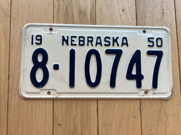 1950 Nebraska License Plate
