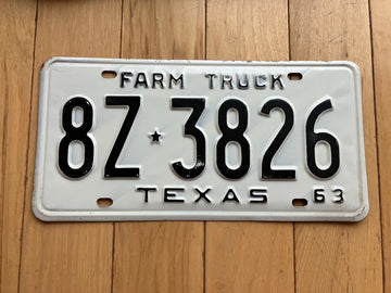 1963 Texas Farm Truck License Plate