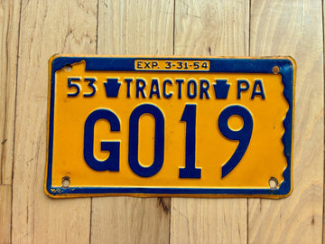 1953 Pennsylvania Tractor License Plate