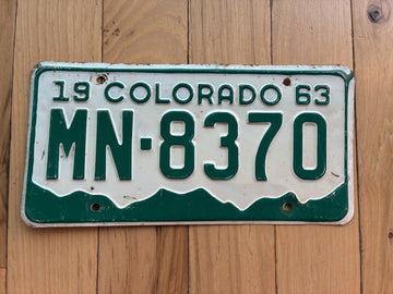1963 Colorado License Plate