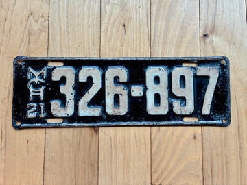 1921 Michigan License Plate