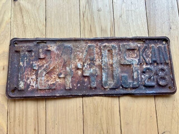1928 Kansas License Plate