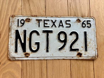 1965 Texas License Plate
