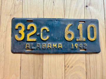 1942 Alabama License Plate