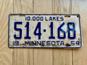 1954 Minnesota License Plate