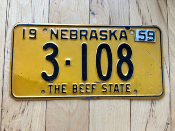 1959 Nebraska License Plate