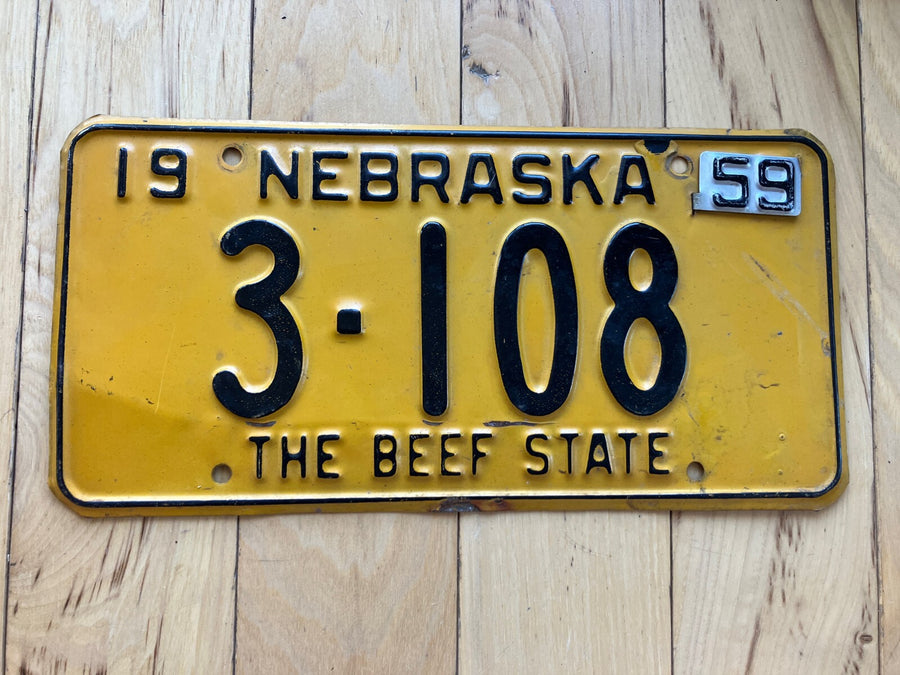 1959 Nebraska License Plate