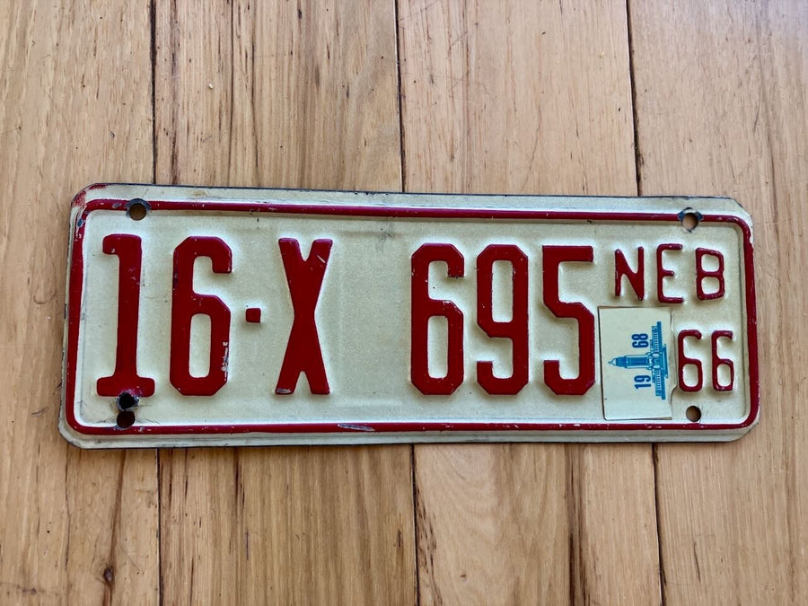 1966 Nebraska Farm Trailer License Plate
