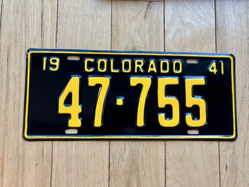 1941 Colorado Repainted License Plate