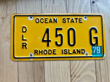 1979 Rhode Island Dealer License Plate (Made of Plastic)