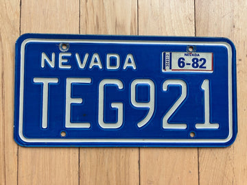 1982 Nevada License Plate